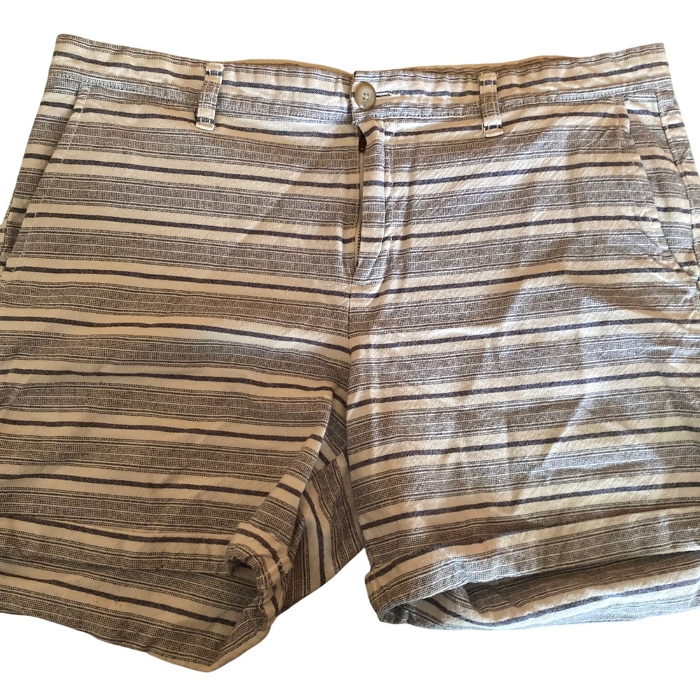 Gap Khakis Girlfriend 6 Inch Shorts Blue White Striped Cotton Women's Size 12